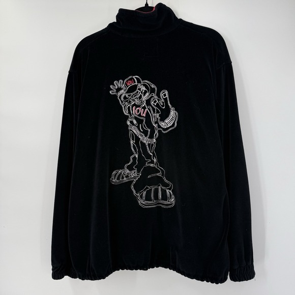 Hip Hop Other - IOU Sport Jacket Men's Large Jacket Velour Black 90s Vintage Hip Hop Skater